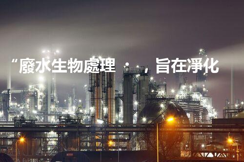 “廢水生物處理，旨在凈化水源，守護(hù)碧水藍(lán)天”